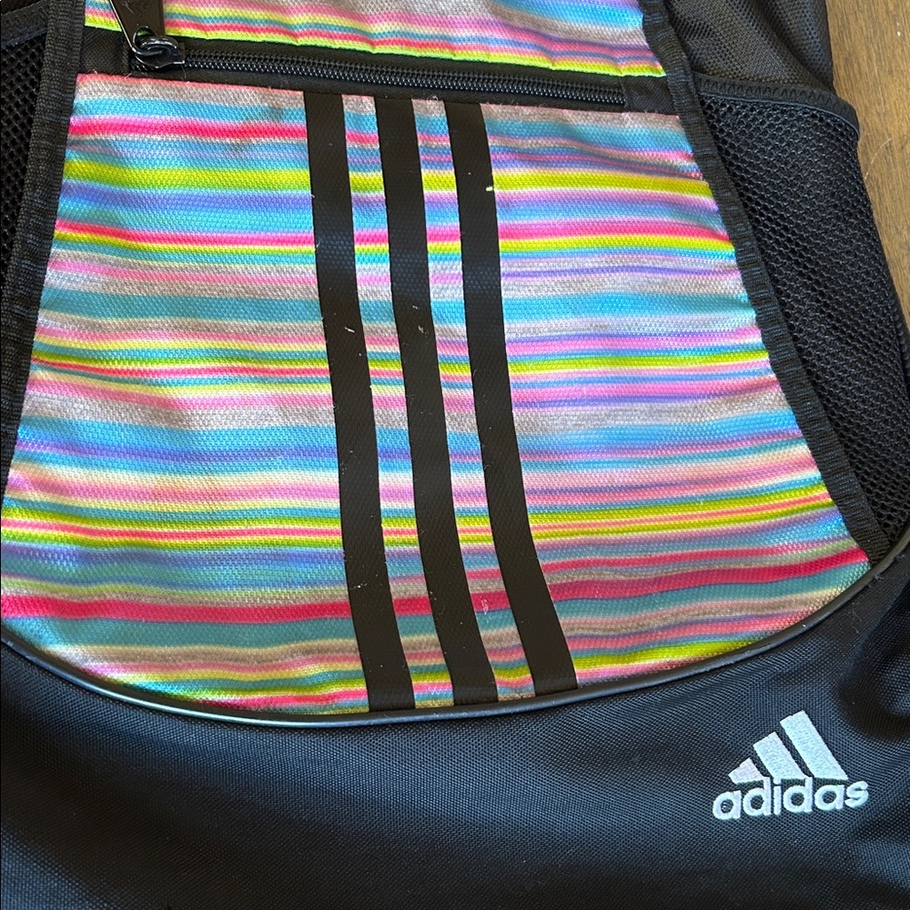 Adidas Striped Multicolor Drawstring Sackpack Wit… - image 3